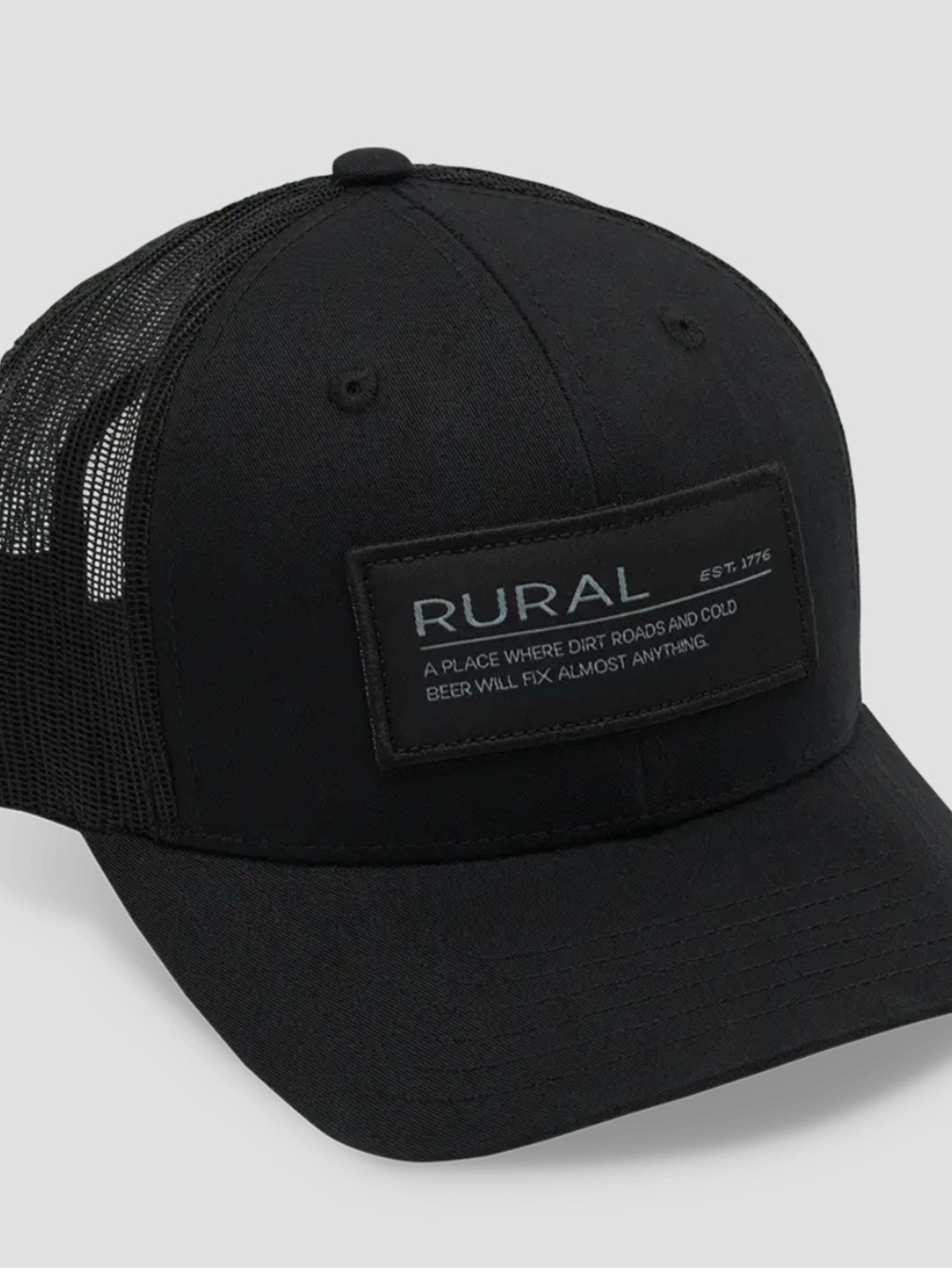 Rural Black Mesh Trucker Hat by